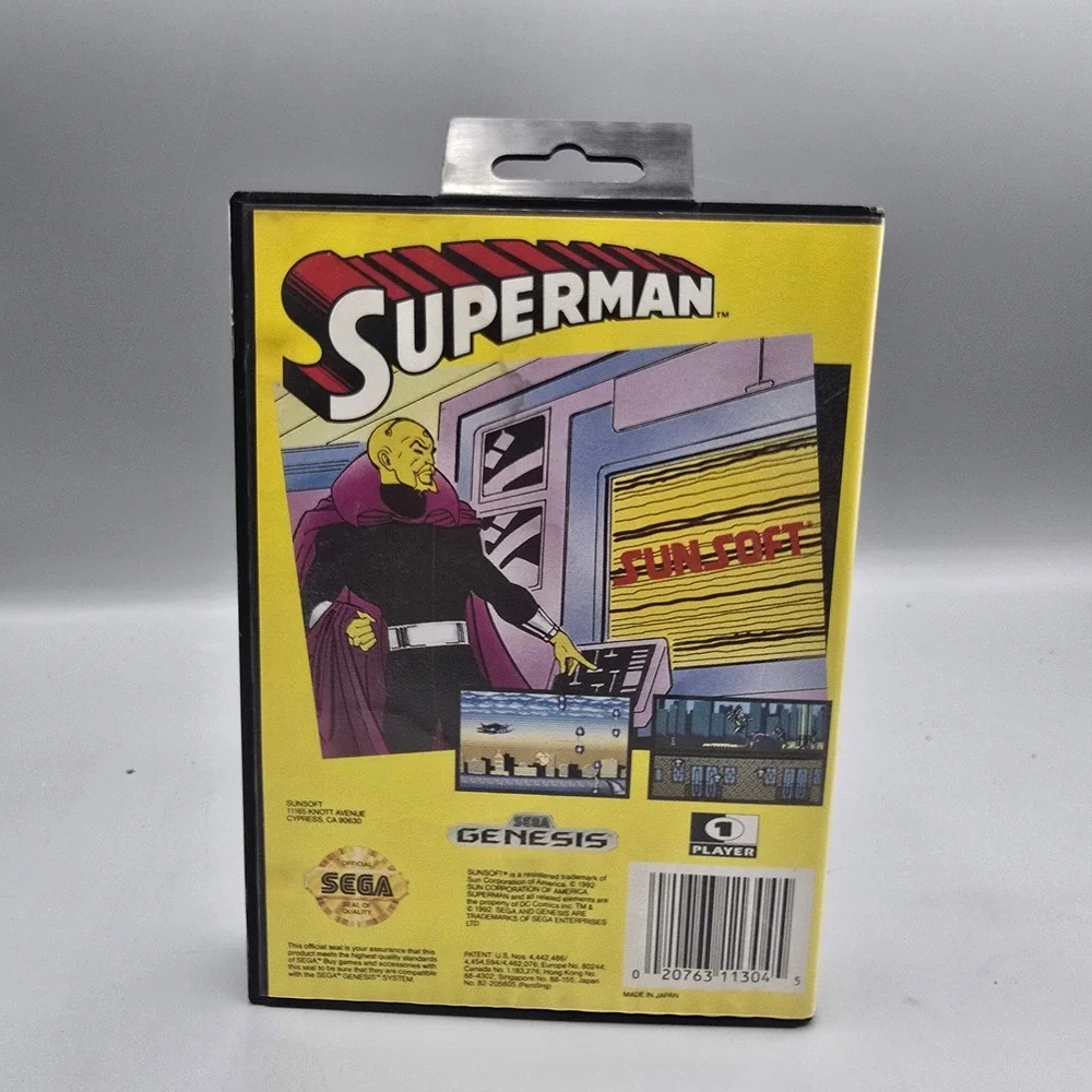 Superman Sunsoft Sega Genesis Game OEM Original Case 16-Bit Retro Video Game